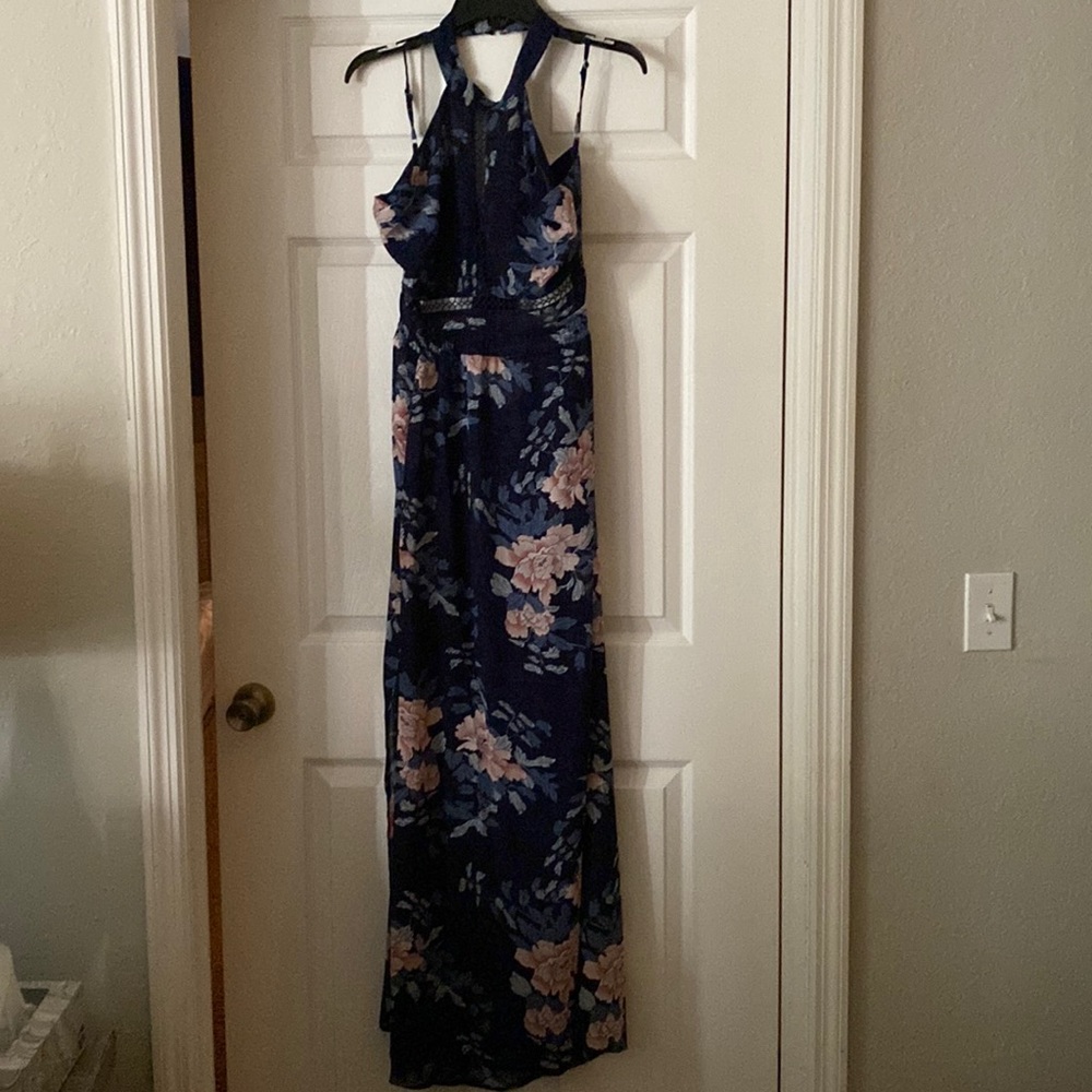 Multicolor long backless dress